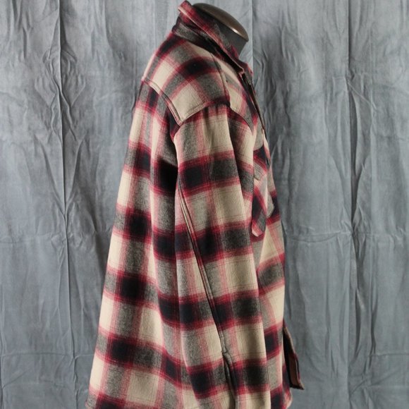 Matix Jacket - The Matix Shirt Jacket Tan and Red Plaid - Men's Large - Picture 9 of 11
